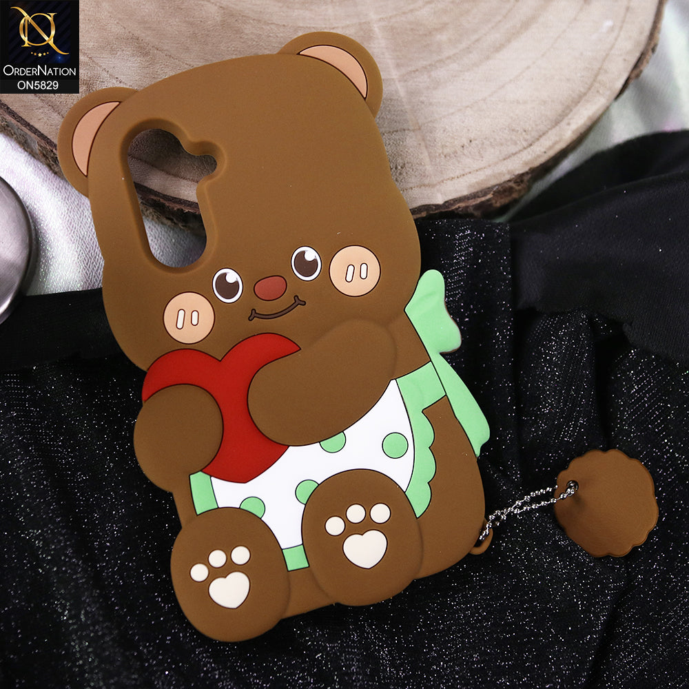 Samsung Galaxy M17 Cover - Brown -   Endearing Adorable 3D Super Marshy Bear Case