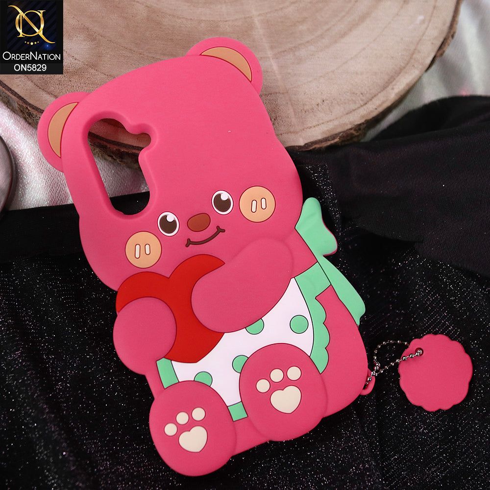 Samsung Galaxy A26 Cover - Dark Pink -   Endearing Adorable 3D Super Marshy Bear Case