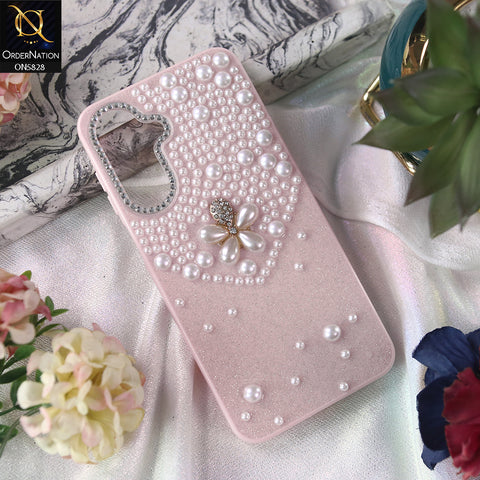Samsung Galaxy A17 Cover - Pink -  Adorable Pretty RhineStones And Pearls Zone Feminine Case
