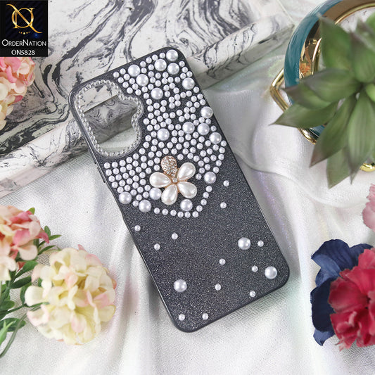 Infinix Smart 10 Cover - Black - Adorable Pretty RhineStones And Pearls Zone Feminine Case