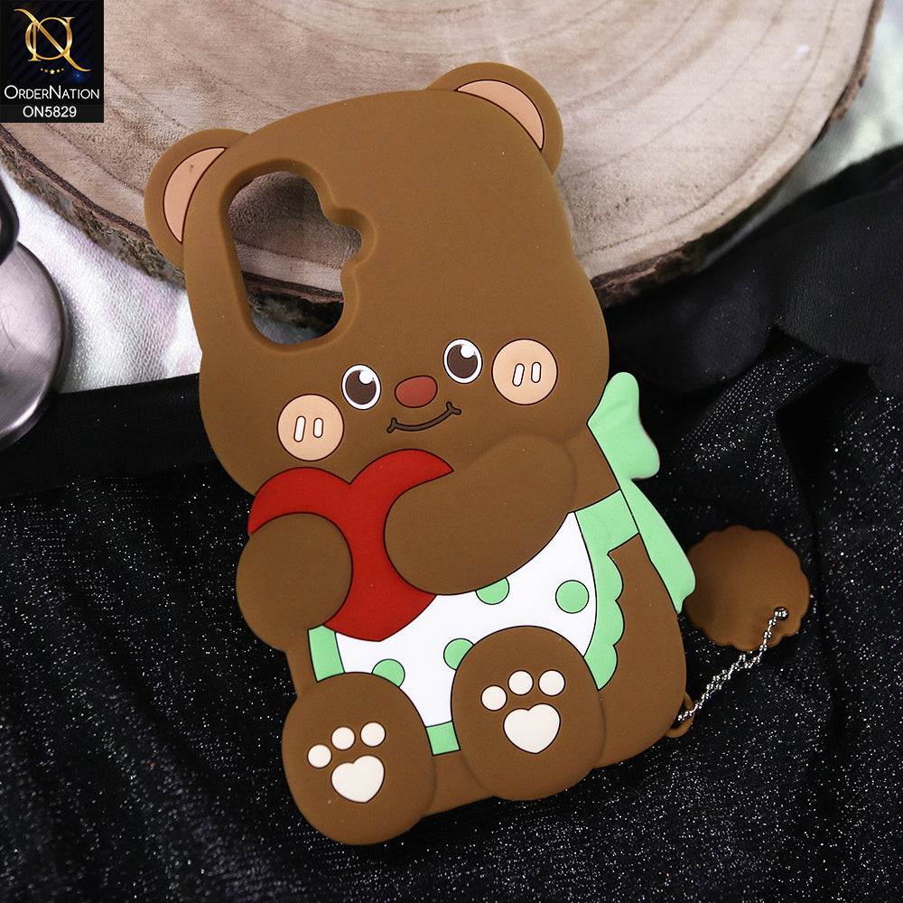 Infinix Hot 9 Play Cover - Brown -   Endearing Adorable 3D Super Marshy Bear Case