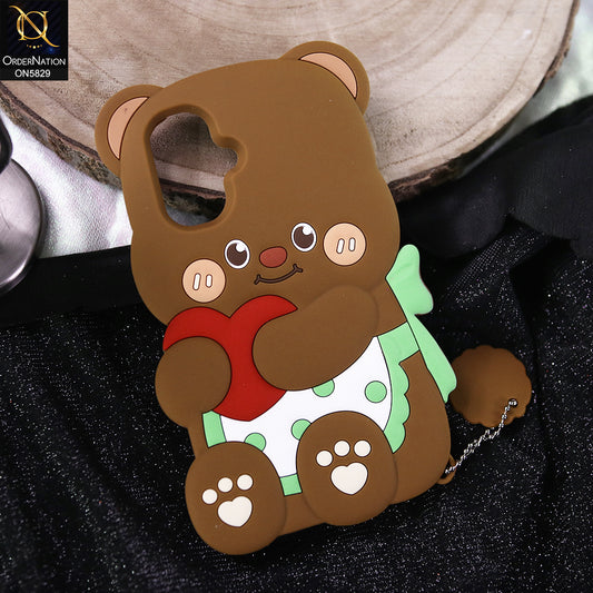 Infinix Hot 11 Play Cover - Brown -   Endearing Adorable 3D Super Marshy Bear Case