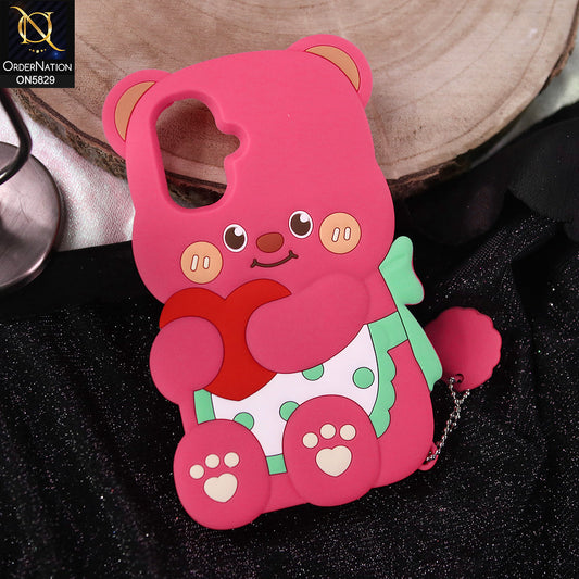 Infinix Smart 10 Cover - Dark Pink -   Endearing Adorable 3D Super Marshy Bear Case