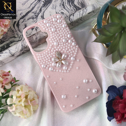 Infinix Smart 10 Cover - Pink -  Adorable Pretty RhineStones And Pearls Zone Feminine Case