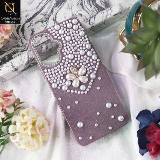 Infinix Smart 10 Cover - Purple -  Adorable Pretty RhineStones And Pearls Zone Feminine Case