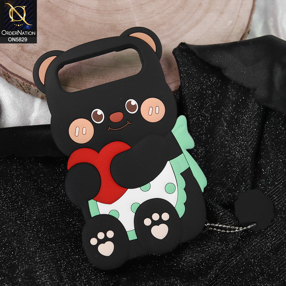 Infinix Smart 10 Plus Cover - Black -   Endearing Adorable 3D Super Marshy Bear Case