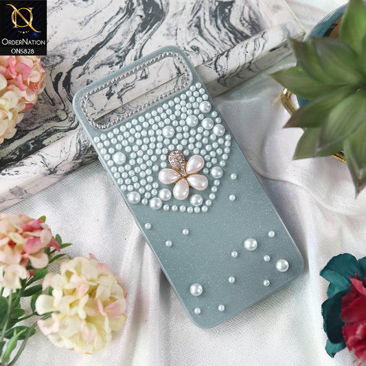 Infinix Smart 10 Plus Cover - Blue - Adorable Pretty RhineStones And Pearls Zone Feminine Case