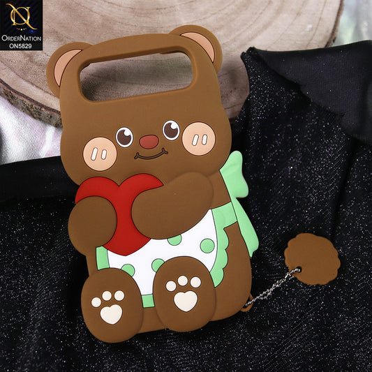 Infinix Smart 10 Plus Cover - Brown -   Endearing Adorable 3D Super Marshy Bear Case