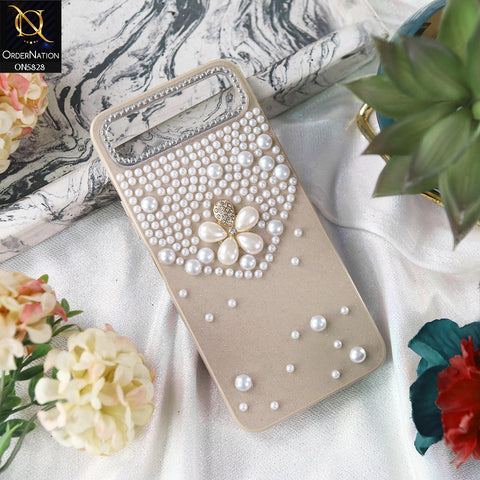 Infinix Smart 10 Plus Cover - Brown - Adorable Pretty RhineStones And Pearls Zone Feminine Case