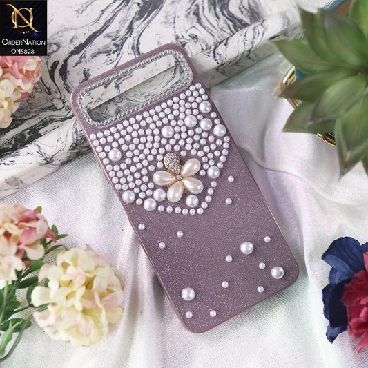 Infinix Smart 10 Plus Cover - Purple -  Adorable Pretty RhineStones And Pearls Zone Feminine Case