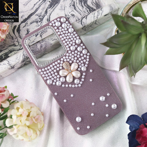 Realme C53 Cover - Purple -  Adorable Pretty RhineStones And Pearls Zone Feminine Case