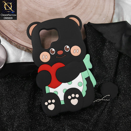 Tecno Spark 40 Cover - Black -   Endearing Adorable 3D Super Marshy Bear Case