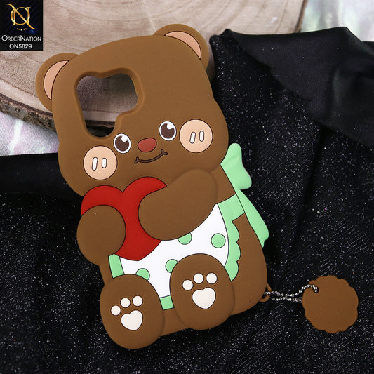 Tecno Spark 40 Cover - Brown -   Endearing Adorable 3D Super Marshy Bear Case