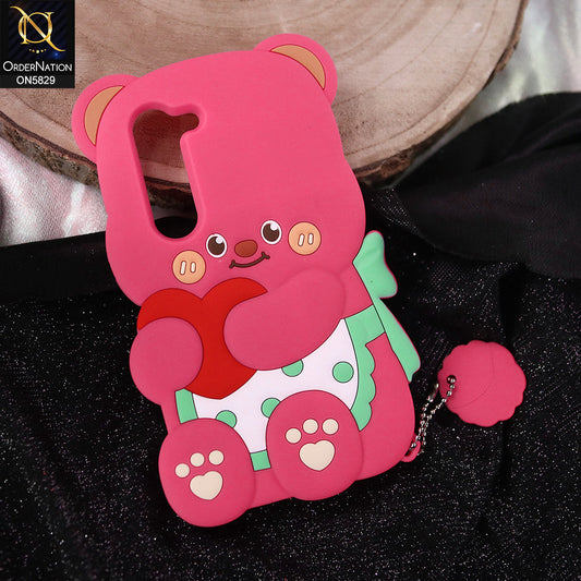 Tecno Spark 40 Pro Cover - Dark Pink -   Endearing Adorable 3D Super Marshy Bear Case