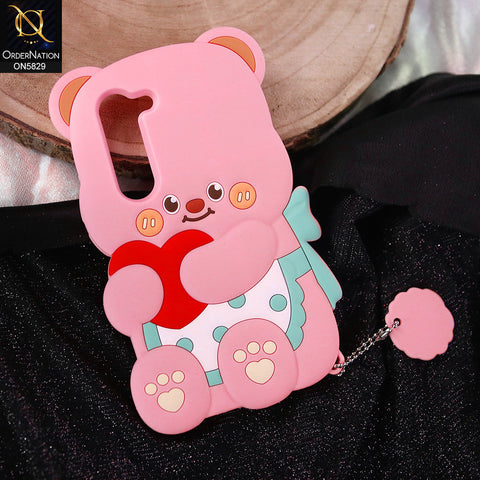 Tecno Spark 40 Pro Cover - Light Pink -   Endearing Adorable 3D Super Marshy Bear Case