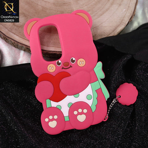 Tecno Spark 40 Pro Plus Cover - Dark Pink -   Endearing Adorable 3D Super Marshy Bear Case