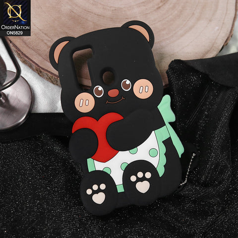 Tecno Spark 8C Cover - Black -   Endearing Adorable 3D Super Marshy Bear Case