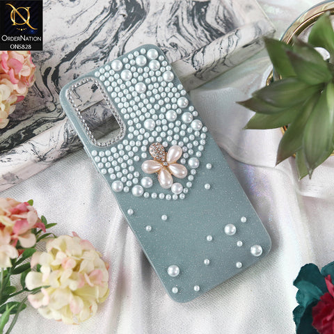 Vivo Y12s Cover - Blue - Adorable Pretty RhineStones And Pearls Zone Feminine Case