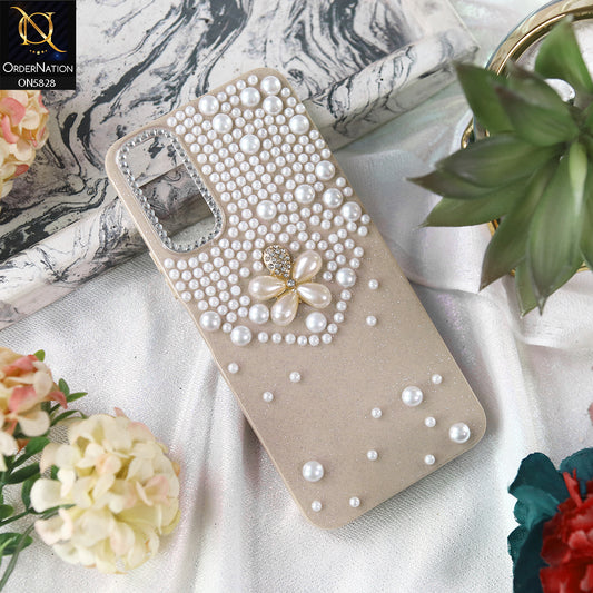 Vivo Y11s Cover - Brown - Adorable Pretty RhineStones And Pearls Zone Feminine Case