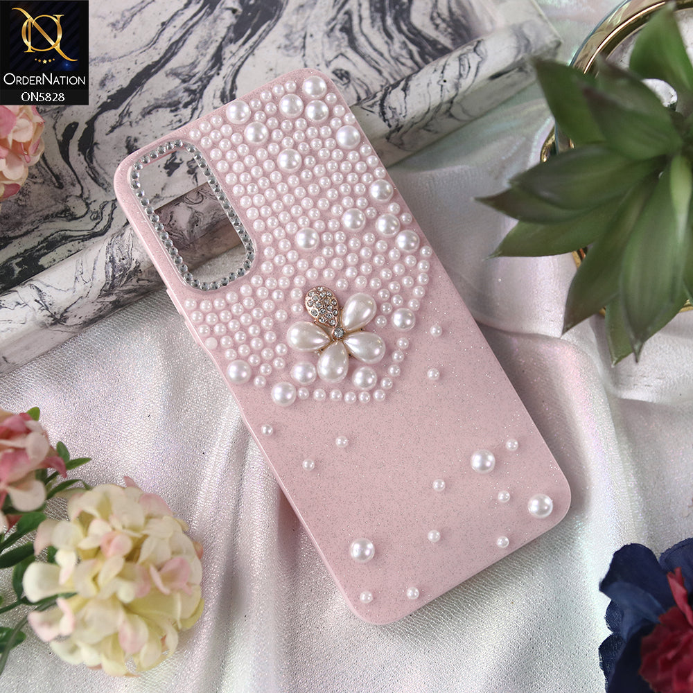 Vivo Y12a Cover - Pink -  Adorable Pretty RhineStones And Pearls Zone Feminine Case