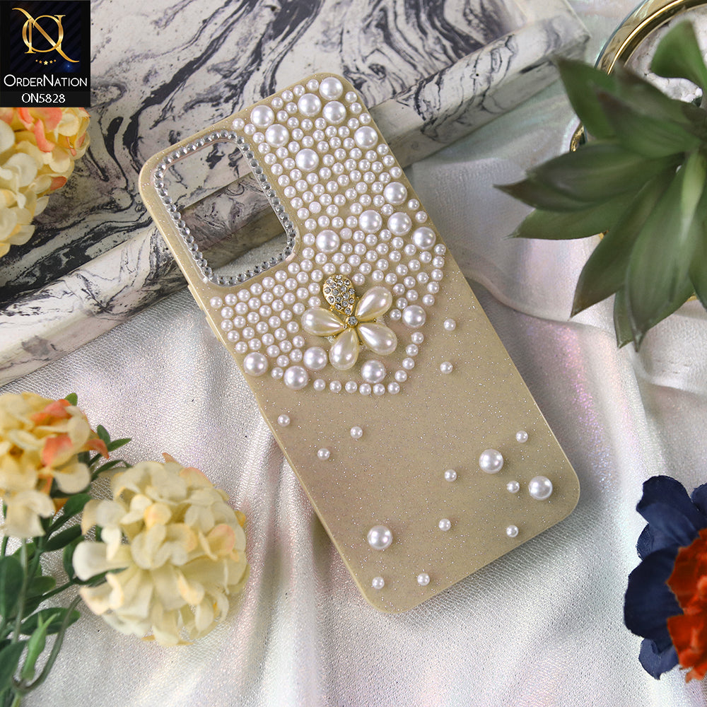 Vivo Y33t Cover - Brown - Adorable Pretty RhineStones And Pearls Zone Feminine Case