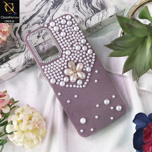 Vivo Y33s Cover - Purple -  Adorable Pretty RhineStones And Pearls Zone Feminine Case