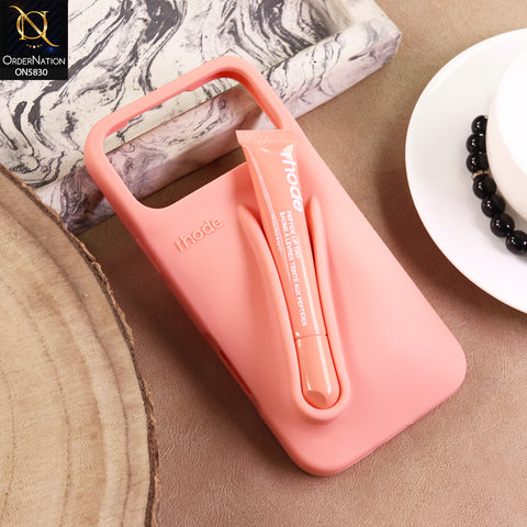 iPhone 17 Pro Max Cover  - Orange - Soft Silicon Case with Built-In Lip Balm Holder Simple, Stylish, and Protective Cover