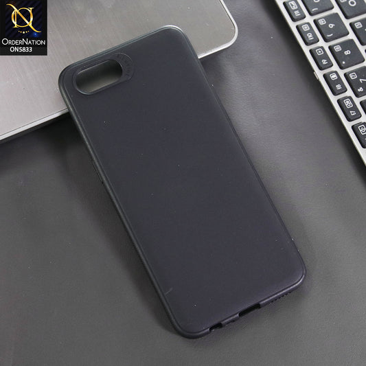 Oppo A3s Cover - Black -  New Premium Quality Silicone Case Slim Protective Back Cover