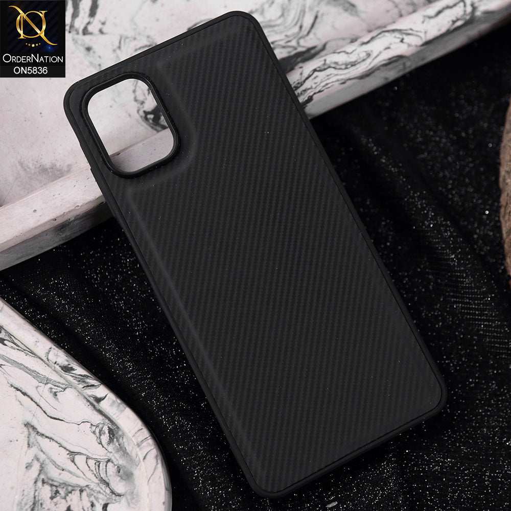 Samsung Galaxy A06 Cover - Black -  New Deluxe High Quality Matte Soft Tpu Carbon Fiber Texture Case