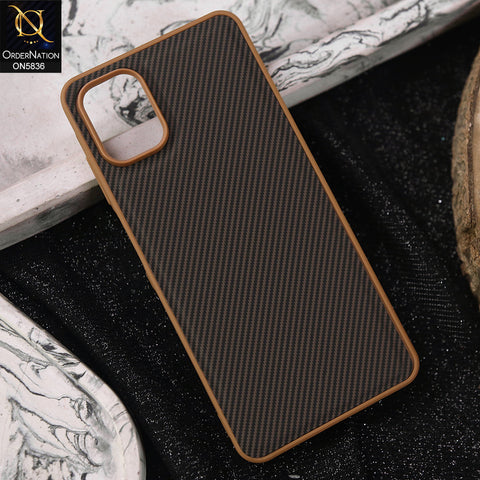 Samsung Galaxy A06 Cover - Brown -  New Deluxe High Quality Matte Soft Tpu Carbon Fiber Texture Case