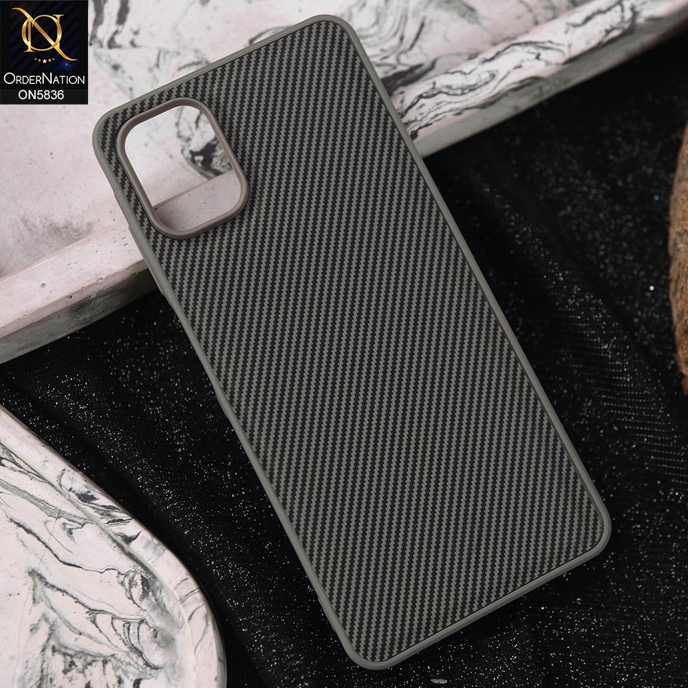 Samsung Galaxy A06 Cover - Gray -  New Deluxe High Quality Matte Soft Tpu Carbon Fiber Texture Case
