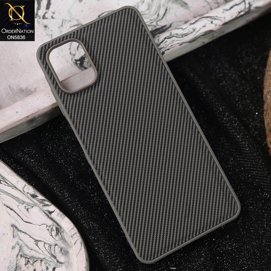 Samsung Galaxy A06 Cover - Gray -  New Deluxe High Quality Matte Soft Tpu Carbon Fiber Texture Case