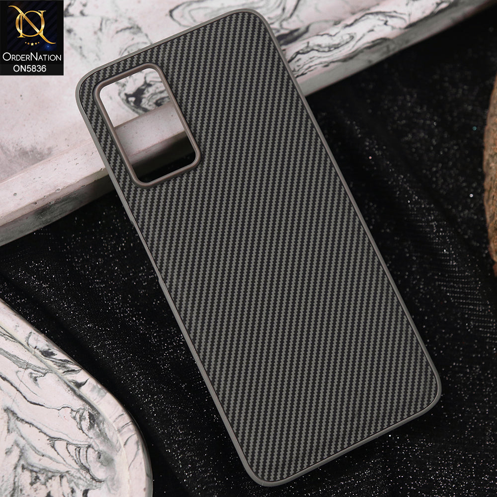 Oppo A55s Cover - Gray -  New Deluxe High Quality Matte Soft Tpu Carbon Fiber Texture Case