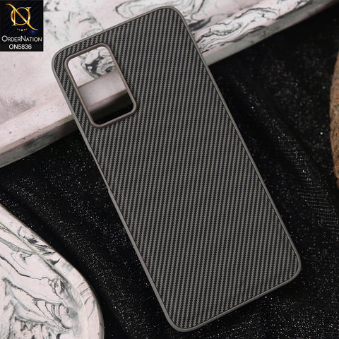 Oppo A76 Cover - Gray -  New Deluxe High Quality Matte Soft Tpu Carbon Fiber Texture Case