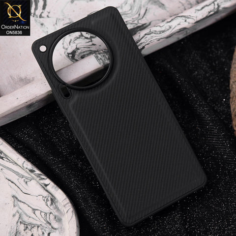 Tecno Camon 30 Cover - Black -  New Deluxe High Quality Matte Soft Tpu Carbon Fiber Texture Case
