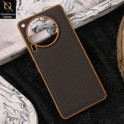 Tecno Camon 30 Cover - Brown -  New Deluxe High Quality Matte Soft Tpu Carbon Fiber Texture Case