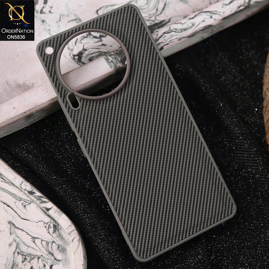 Tecno Camon 30 Cover - Gray -  New Deluxe High Quality Matte Soft Tpu Carbon Fiber Texture Case