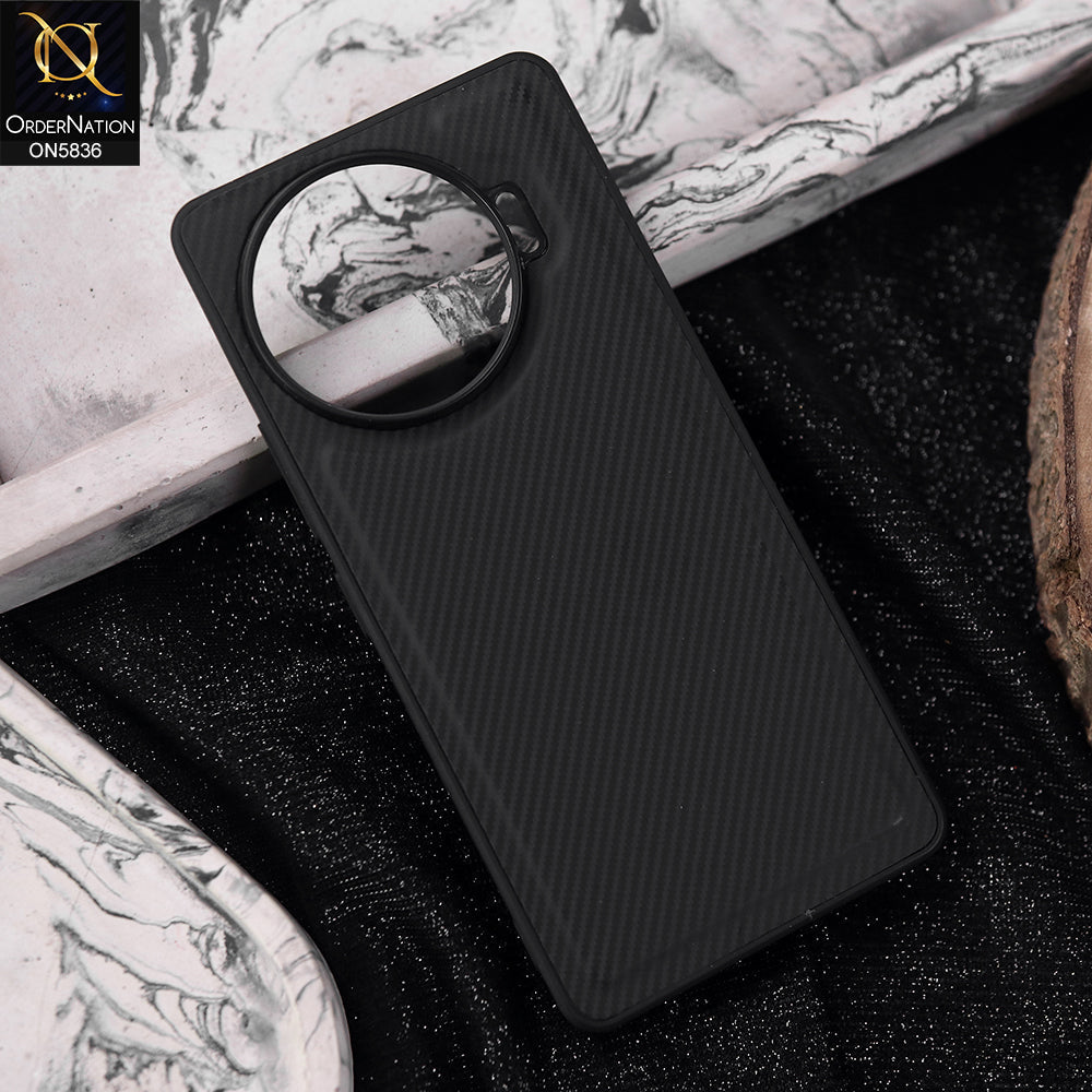Tecno Camon 30 Pro 5G Cover - Black -  New Deluxe High Quality Matte Soft Tpu Carbon Fiber Texture Case