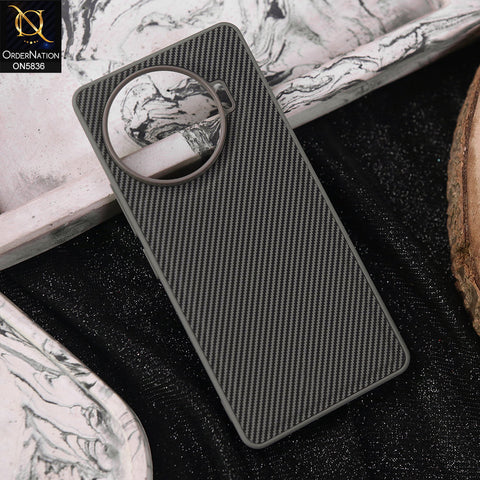 Tecno Camon 30 Pro 5G Cover - Gray -  New Deluxe High Quality Matte Soft Tpu Carbon Fiber Texture Case