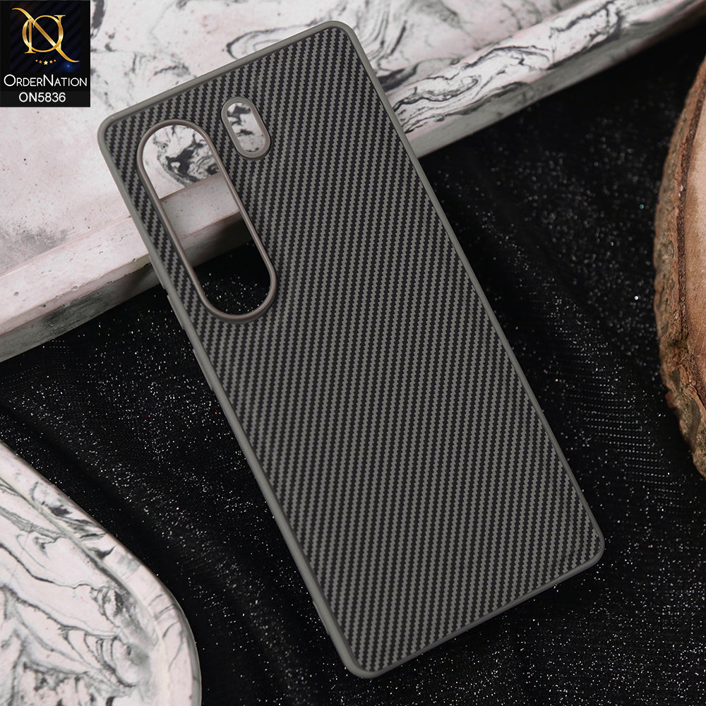 Tecno Camon 40 Pro Cover - Gray -  New Deluxe High Quality Matte Soft Tpu Carbon Fiber Texture Case