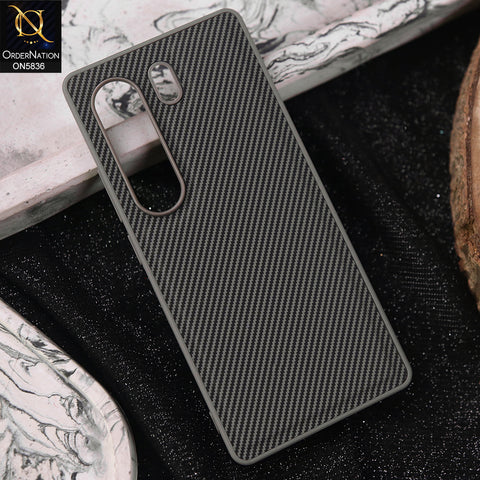 Tecno Camon 40 Cover - Gray -  New Deluxe High Quality Matte Soft Tpu Carbon Fiber Texture Case