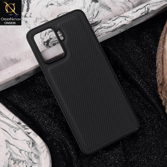 Oppo A94 Cover - Black -  New Deluxe High Quality Matte Soft Tpu Carbon Fiber Texture Case