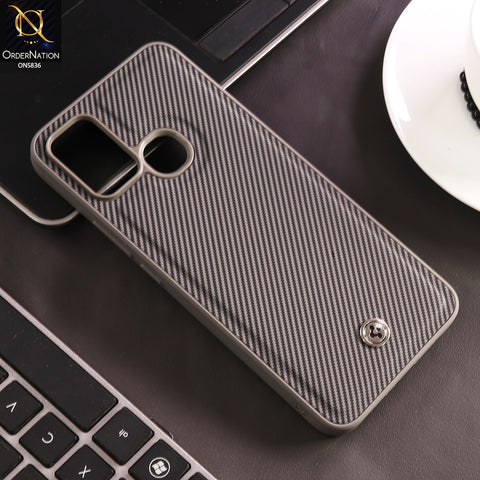 Infinix Hot 10 Play Cover - Gray - New Deluxe High Quality Matte Soft Tpu Carbon Fiber Texture Case