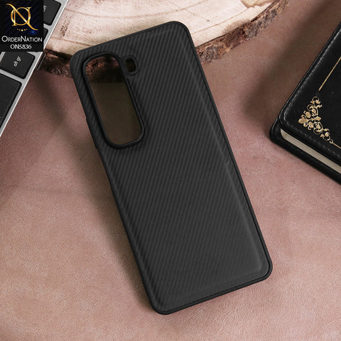 Infinix Hot 50 4G Cover - Black -  New Deluxe High Quality Matte Soft Tpu Carbon Fiber Texture Case