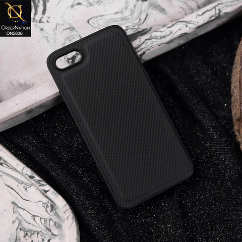 iPhone SE 2022 Cover - Black -  New Deluxe High Quality Matte Soft Tpu Carbon Fiber Texture Case