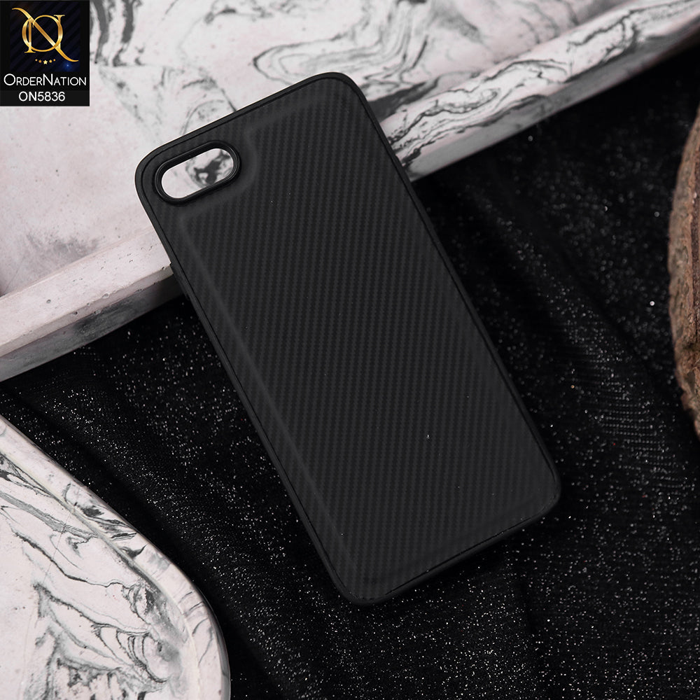 iPhone SE 2020 Cover - Black -  New Deluxe High Quality Matte Soft Tpu Carbon Fiber Texture Case