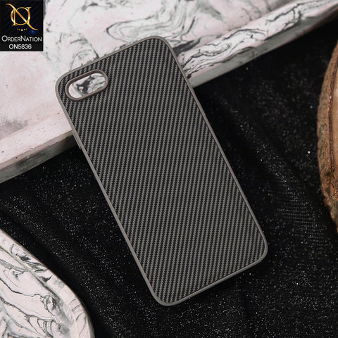 iPhone SE 2020 Cover - Gray -  New Deluxe High Quality Matte Soft Tpu Carbon Fiber Texture Case
