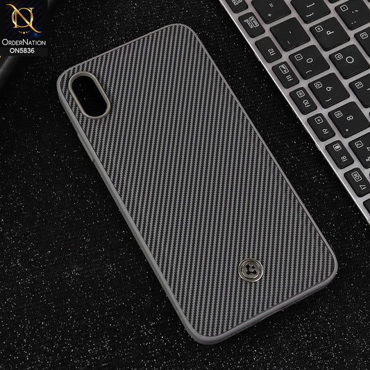 iPhone XS Max Cover - Gray  - New Deluxe High Quality Matte Soft Tpu Carbon Fiber Texture Case