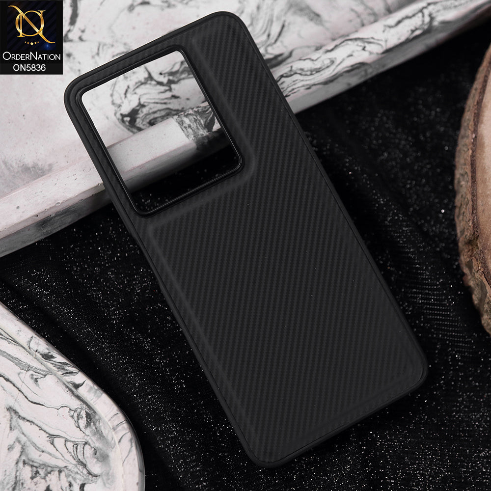 Infinix Note 30 Cover - Black -  New Deluxe High Quality Matte Soft Tpu Carbon Fiber Texture Case