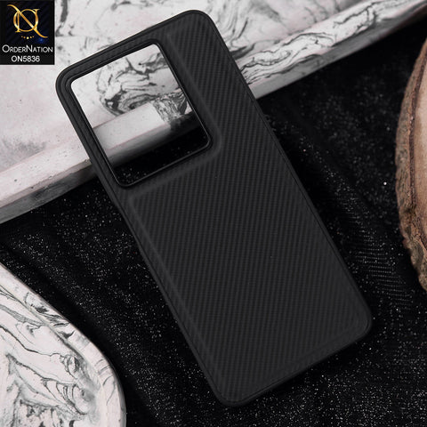 Infinix Note 30 Cover - Black -  New Deluxe High Quality Matte Soft Tpu Carbon Fiber Texture Case